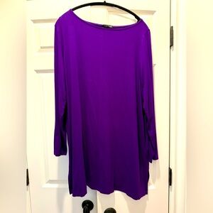 Eileen Fisher Purple Oversized Long Sleeve Tunic